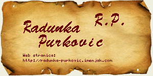 Radunka Purković vizit kartica